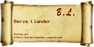 Berze Liander névjegykártya